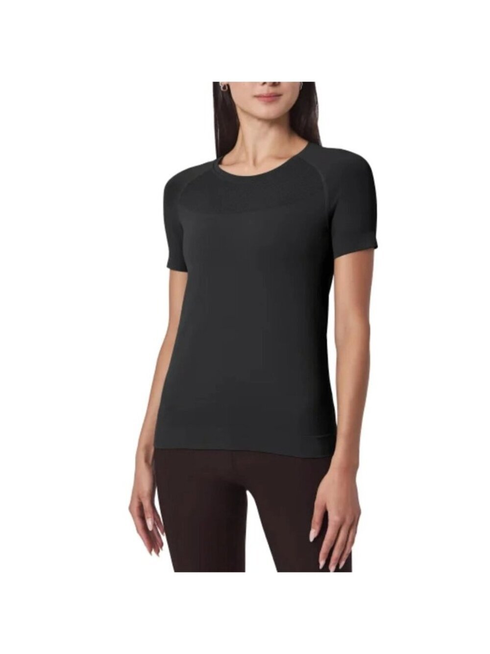 NWT Mondetta Fitted Women's L Black Active Seamless T-Shirt C1193